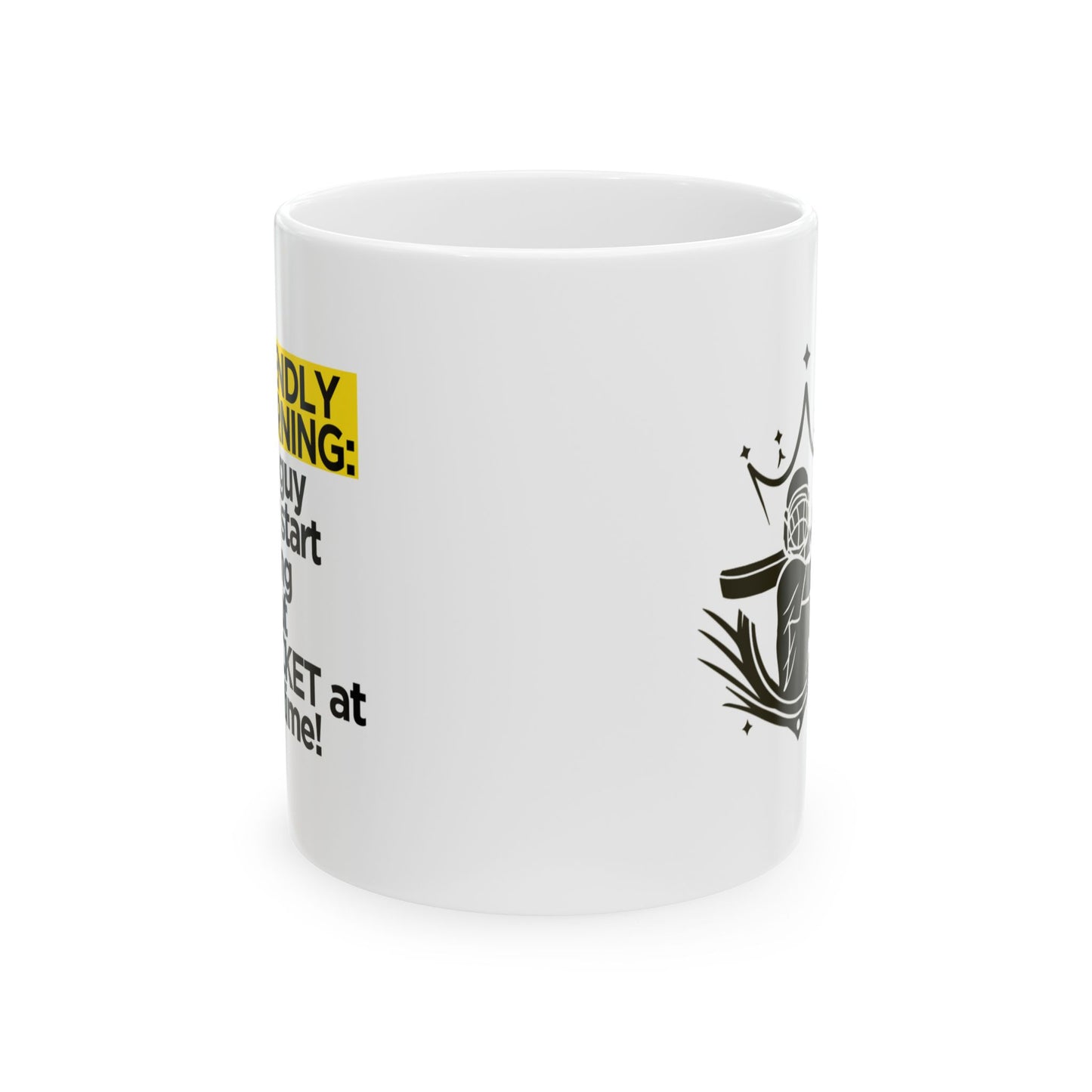 Friendly Warning: This Guy May Start Talking About Cricket At Any Time - Cricket Mug, Cricket Gifts, Cricket Presents